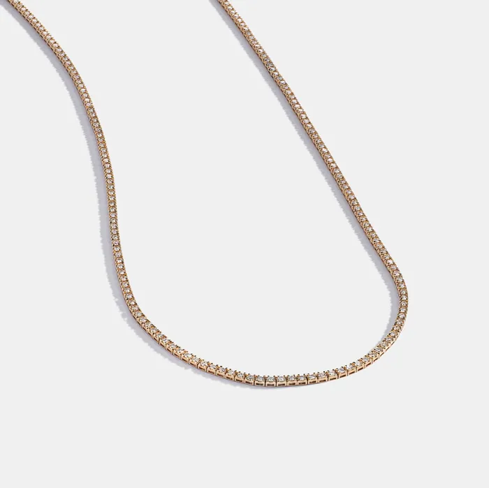 Necklaces RACHEL LYNN CHICAGO All The Way Diamond Yellow Gold 750cts Long 36 Tennis Necklace