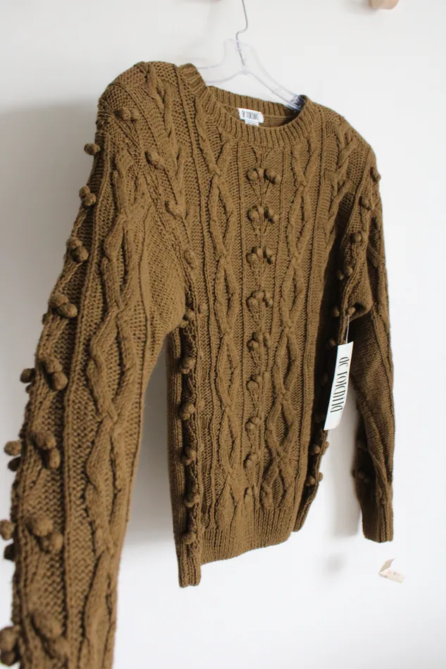 NEW De Rotchild Vintage Winter Green Brown Knit Sweater M De Rotchild Earrings NEW De Rotchild Vintage Winter Green Brown Knit Sweater M De Rotchild Earrings