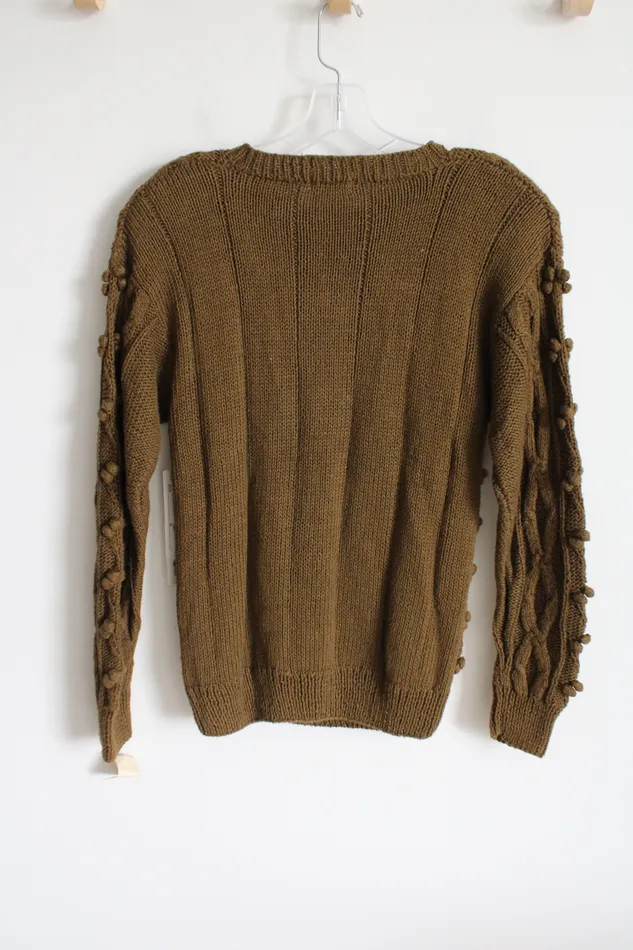 NEW De Rotchild Vintage Winter Green Brown Knit Sweater M De Rotchild Earrings