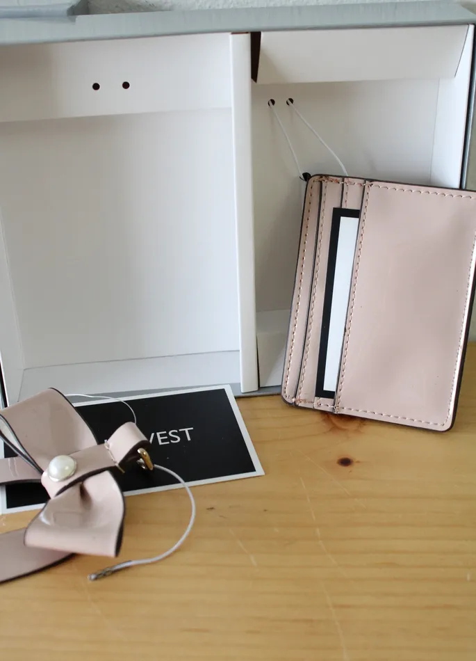 NEW Nine West Pink Card Case Bow Dangle Keychain Accessory Nine West Earrings