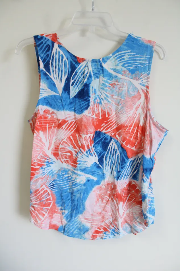 Nic Zoe Rings NEW Nic Zoe Watercolor Blooms Blue Orange Top L Petite