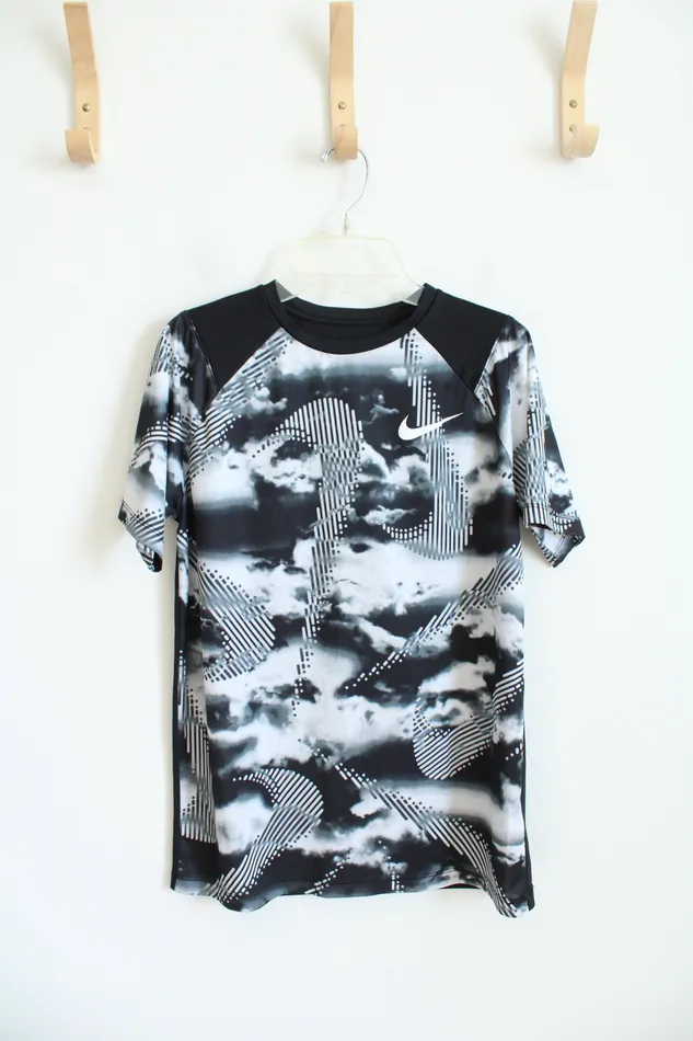 Nike Black White Patterned Athletic Shirt Youth XL Nike Rings
