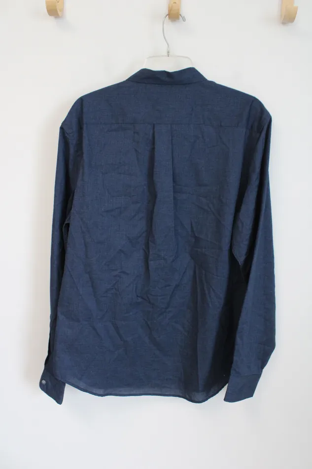 Old Navy Old Navy Slim Fit Blue Button Down Shirt L Rings