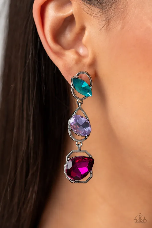 Paparazzi Accessories Earrings Dimensional Dance Multi