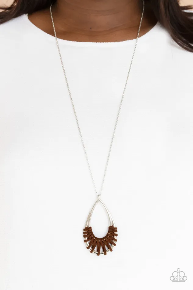 Paparazzi Accessories Earrings Homespun Artifact Brown