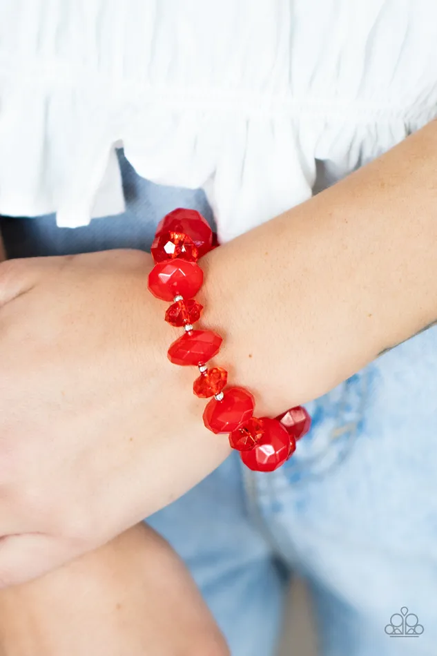 Paparazzi Accessories Earrings Keep GLOWING Forward Red