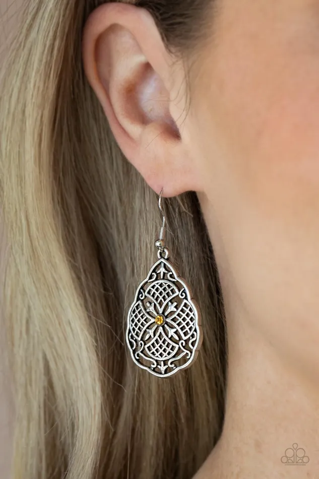 Paparazzi Accessories Earrings Paradise Picnic Yellow