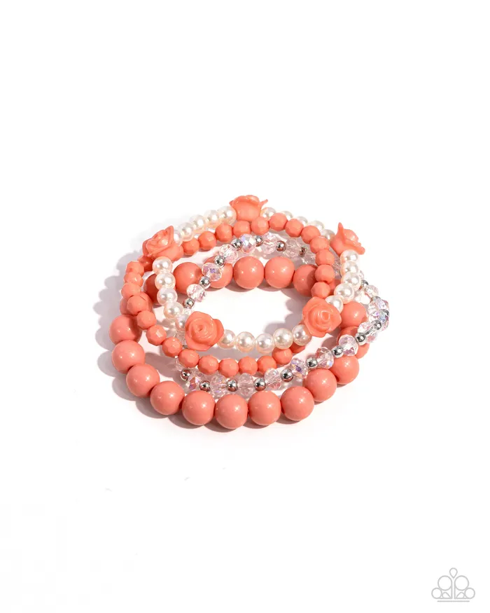 Paparazzi Accessories Rosy Retrospection Orange Earrings
