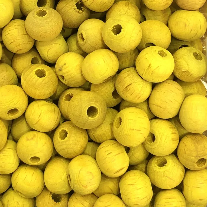 Peppy Beads Necklaces 50Gr Bulk 10 mm Wooden Beads Yellow Color