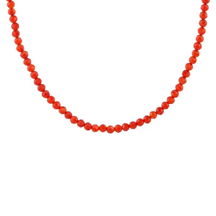 Petite Red Carnelian Gemstone Beaded Necklace Kris Nations Necklaces