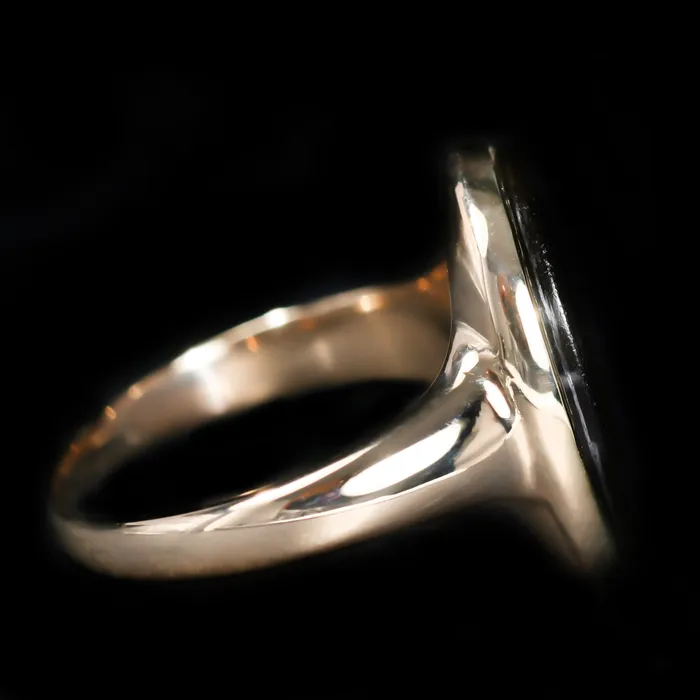 Platinum 1911 Rings Victorian 14K Yellow Gold Sardonyx Intaglio Ring