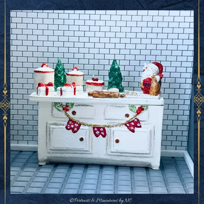 Portraits and Miniatures by NC Necklaces A Festive Miniature Christmas Baking Station Portraits and Miniatures by NC Necklaces A Festive Miniature Christmas Baking Station