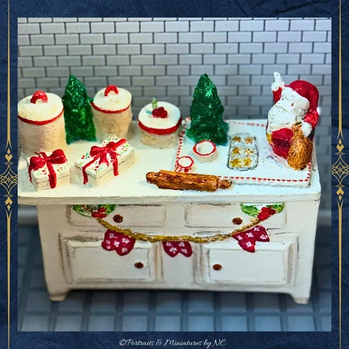Portraits and Miniatures by NC Necklaces A Festive Miniature Christmas Baking Station