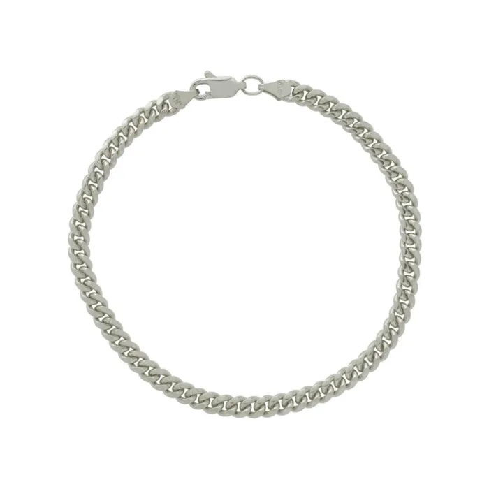 Pulsera Cuban Link 4mm Unisex Gold Shield Necklaces