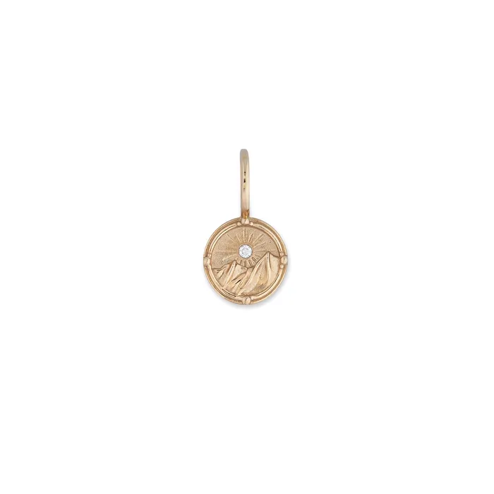RACHEL LYNN CHICAGO Yellow Gold Diamond Aspen Mountain Charm Charm Necklaces