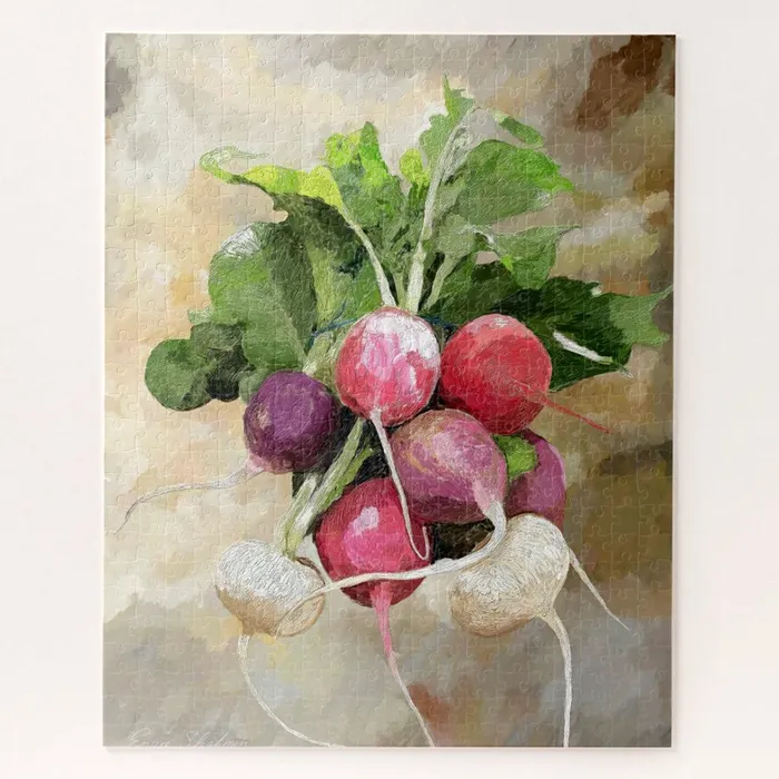 Radishes Traditional Thick Jigsaw Puzzle for Adults 30 to 1000 Pieces Portraits by NC Earrings