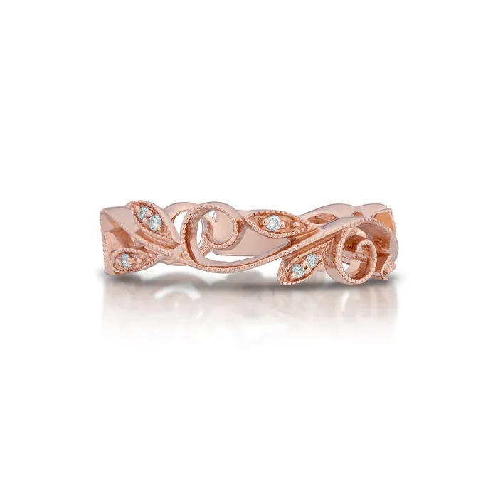 Rings 015 Carat Leaf Design Diamond Band Stephen Silver Fine Jewelry