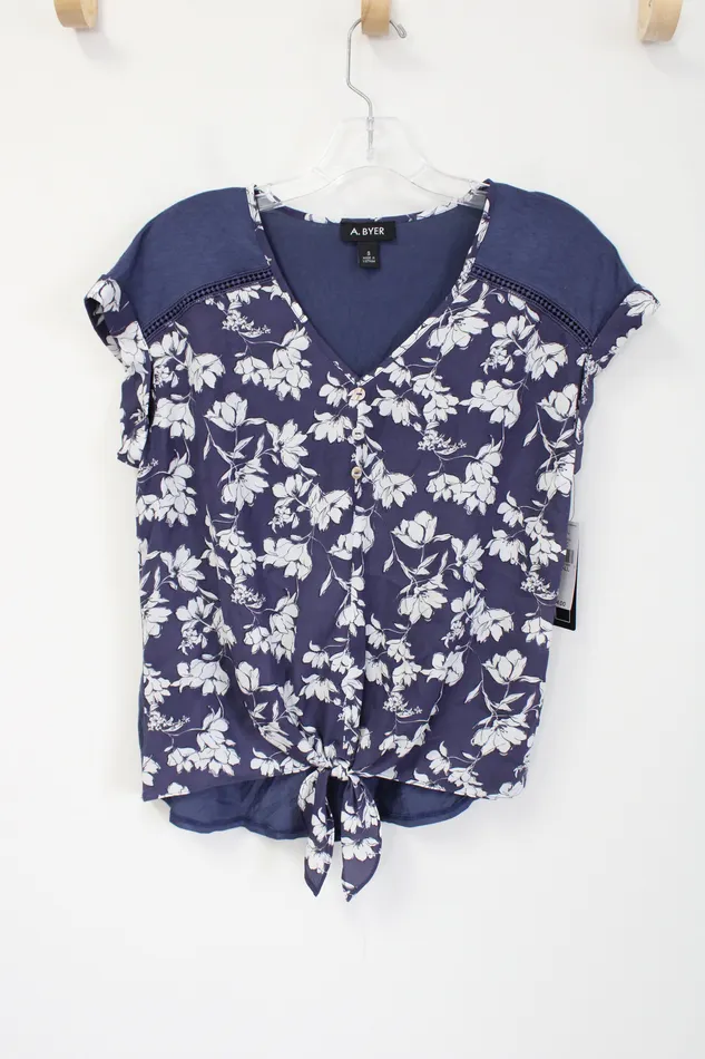 Rings A Byer A Byer Blue Floral Blouse S