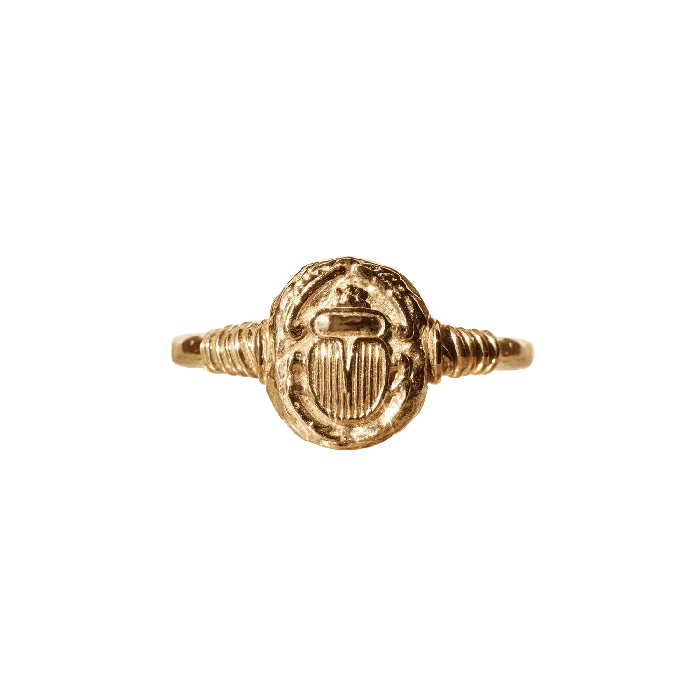 Rings Ancient Scarab Solid Gold Ring COMMON ERA