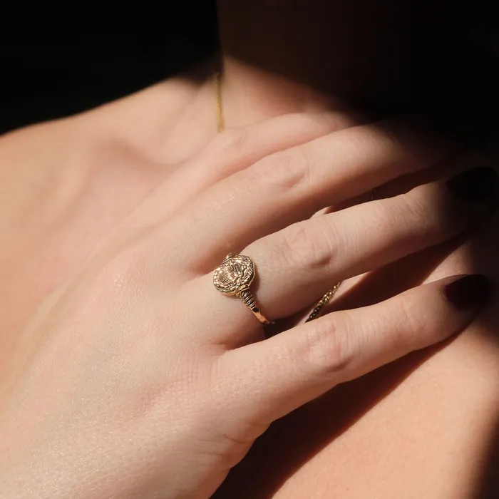 Rings Ancient Scarab Solid Gold Ring COMMON ERA