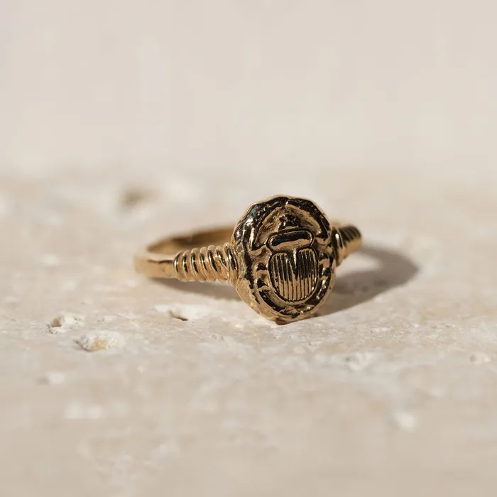 Rings Ancient Scarab Solid Gold Ring COMMON ERA