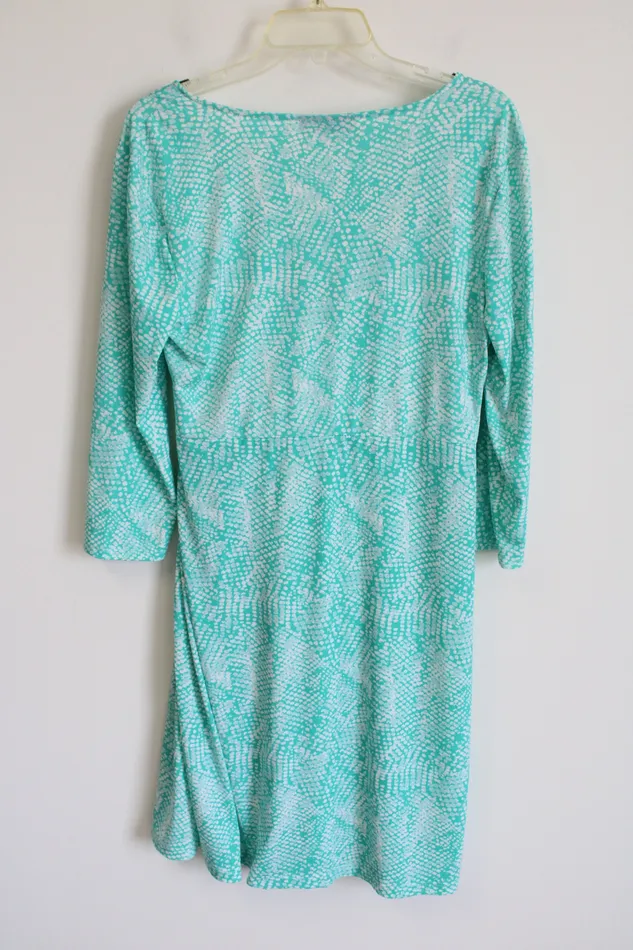 Rings APT9 Apt 9 Turquoise White Wrap Long Sleeved Dress L