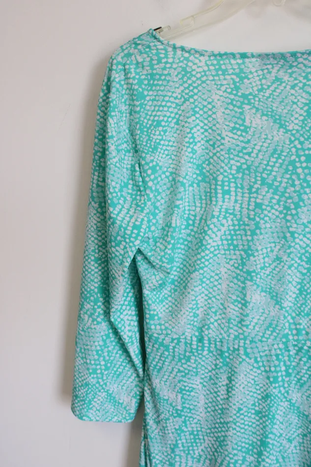 Rings APT9 Apt 9 Turquoise White Wrap Long Sleeved Dress L