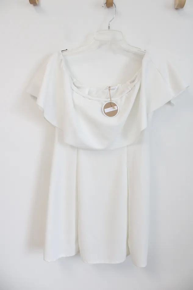 Rings Ces Femme NEW Ces Femme White OffTheShoulder Dress L
