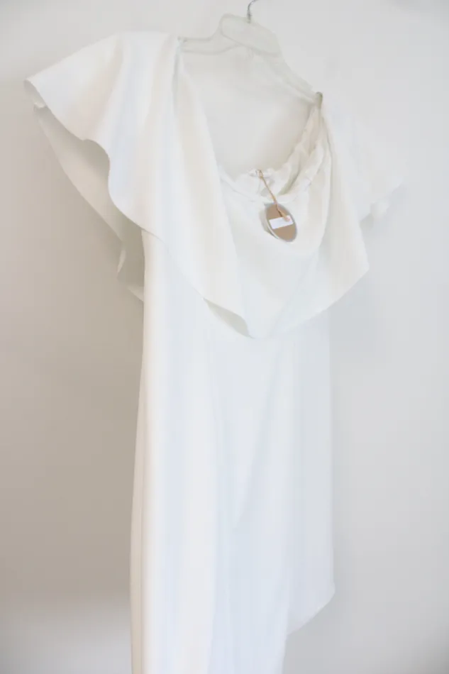 Rings Ces Femme NEW Ces Femme White OffTheShoulder Dress L