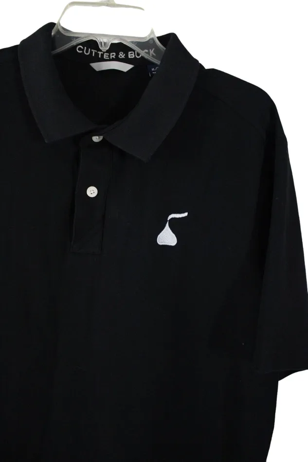Rings Cutter Buck Hershey Kiss Black Polo Shirt XL Cutter Buck