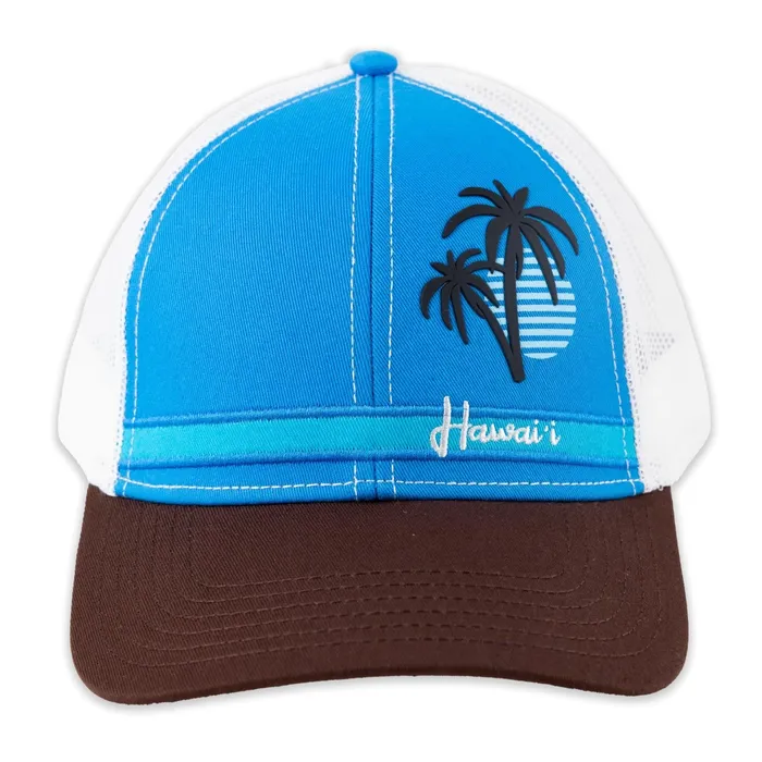 Rings GREATMOUNTAINWE Blue Hawaii Embroidered Mesh Tritone Ball Cap