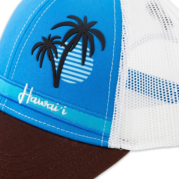 Rings GREATMOUNTAINWE Blue Hawaii Embroidered Mesh Tritone Ball Cap