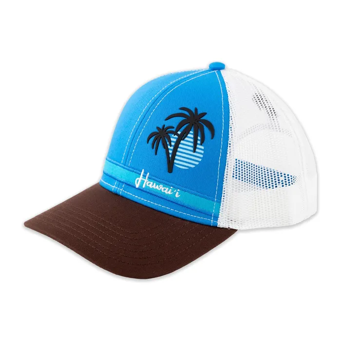 Rings GREATMOUNTAINWE Blue Hawaii Embroidered Mesh Tritone Ball Cap