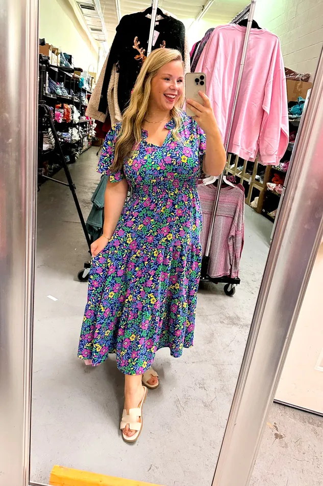 Rings Haptics Garden Show Floral Midi Dress