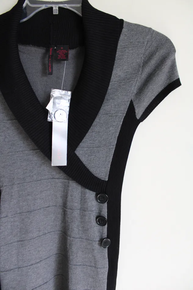 Rings Heart N Crush NEW Heart N Crush Gray Black Knit Sweater Dress M