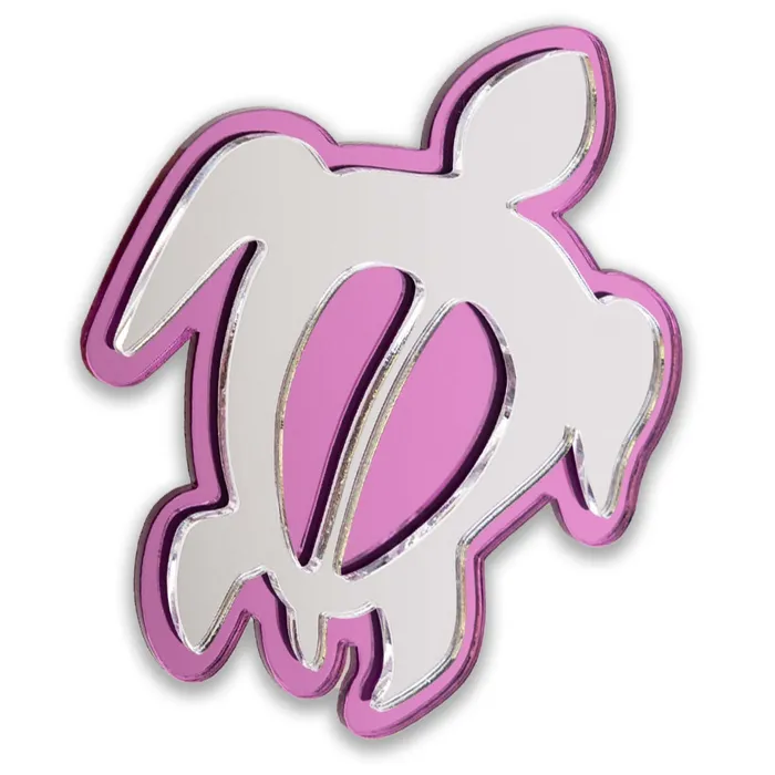 Rings ISLANDSILVER Island Silver 3D Honu Car Decal Silver Pink