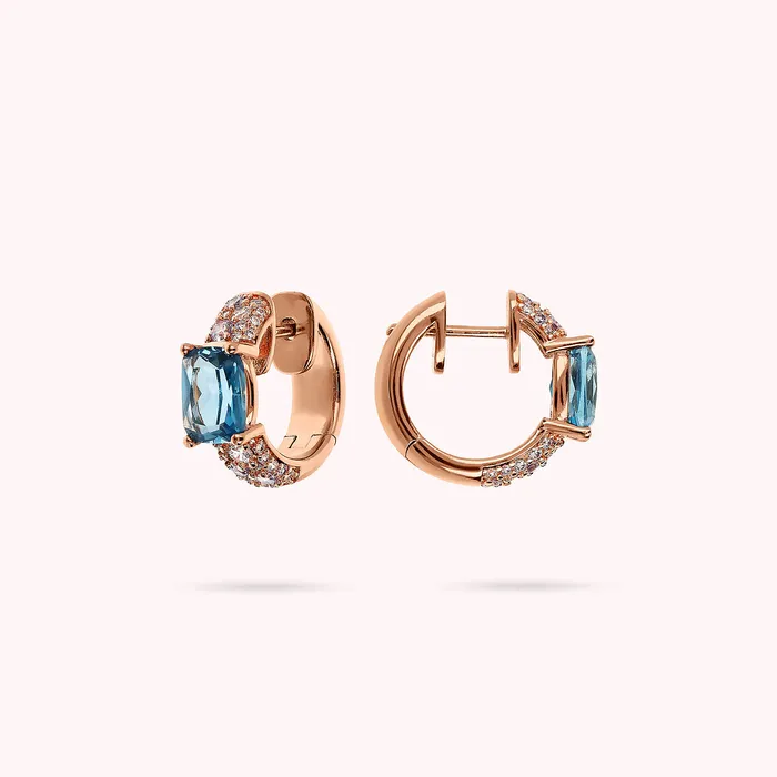 Rings Orecchini a Cerchio con Prisma Gem Taglio Mosaico e Pav di Cubic Zirconia Bronzallure