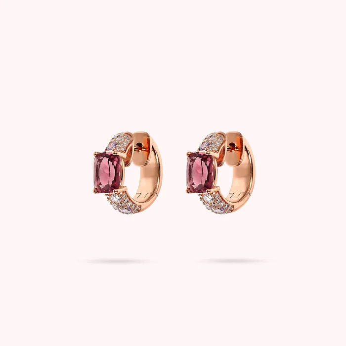 Rings Orecchini a Cerchio con Prisma Gem Taglio Mosaico e Pav di Cubic Zirconia Bronzallure