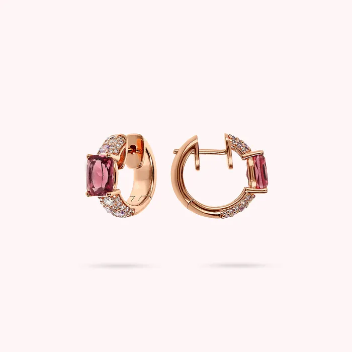 Rings Orecchini a Cerchio con Prisma Gem Taglio Mosaico e Pav di Cubic Zirconia Bronzallure