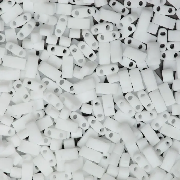 Rings Peppy Beads Miyuki Half Tila Beads HTL0402F White Opaque Matted