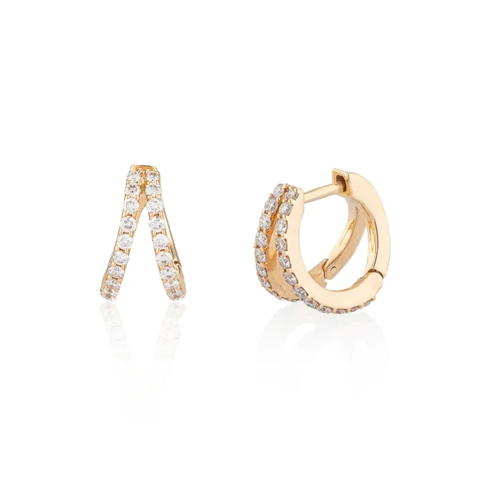 Rings RACHEL LYNN CHICAGO Yellow Gold and Diamond Split Huggies