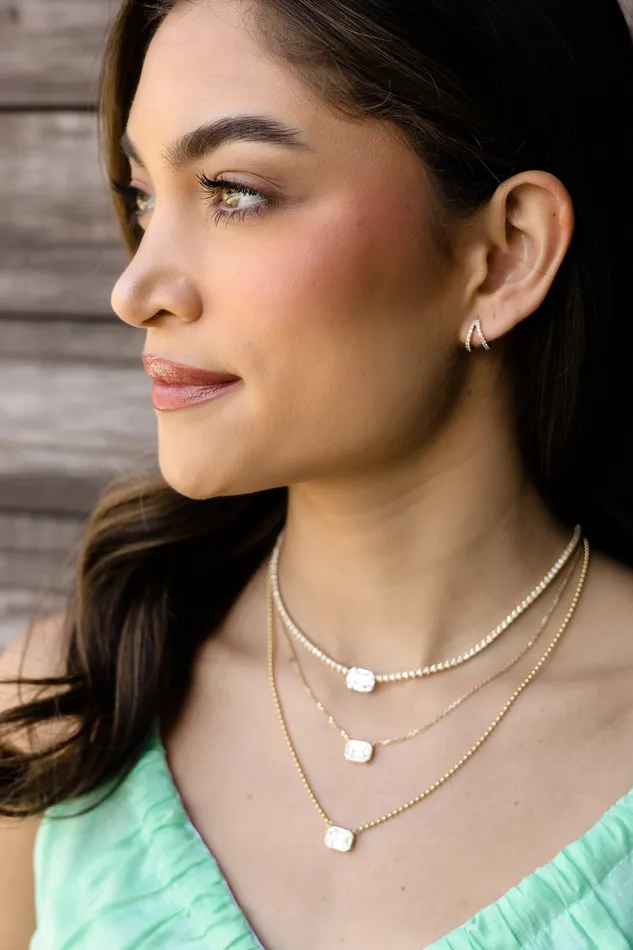 Rings RACHEL LYNN CHICAGO Yellow Gold and Diamond Split Huggies