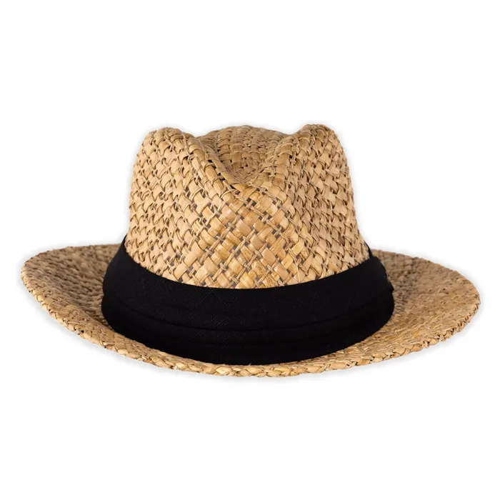 Rings TANKSTREAM Kooringal Mens Laguna Drover Straw Hat Natural Black