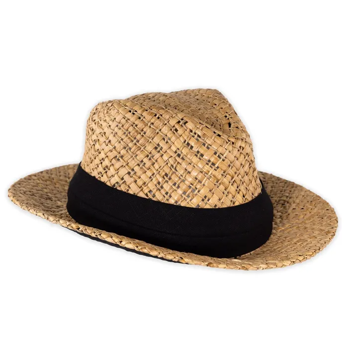 Rings TANKSTREAM Kooringal Mens Laguna Drover Straw Hat Natural Black