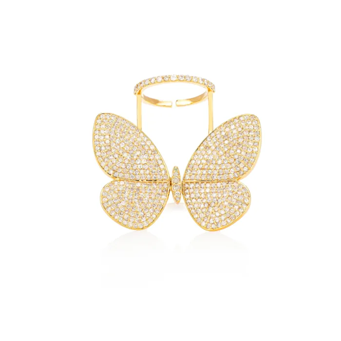 Rings Yellow Gold Fluttering Butterfly Ring RACHEL LYNN CHICAGO