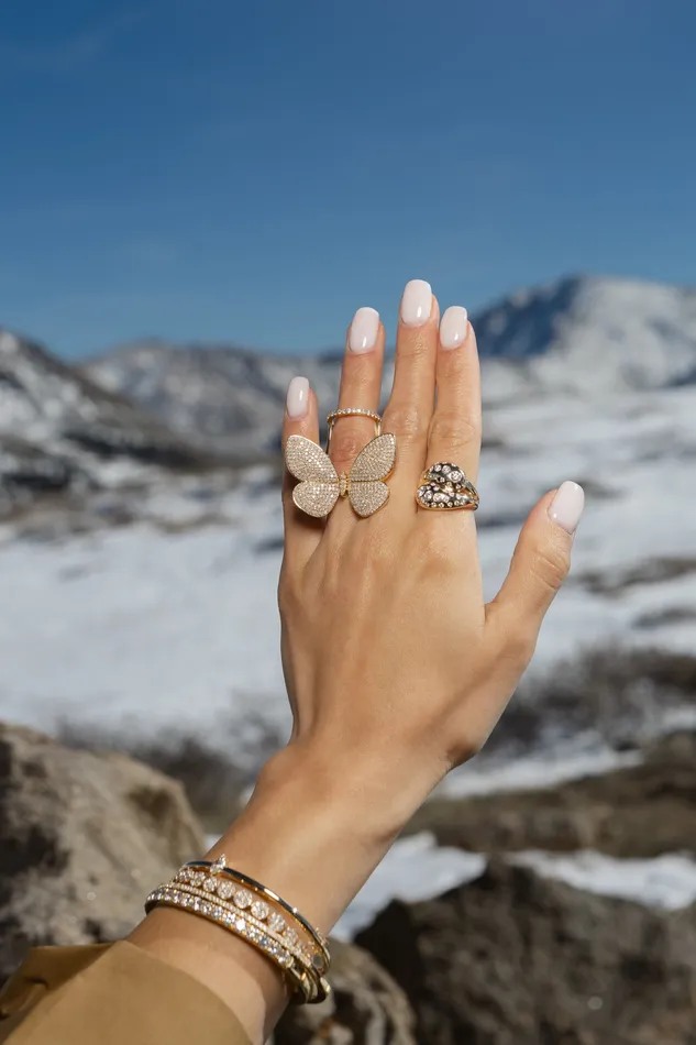 Rings Yellow Gold Fluttering Butterfly Ring RACHEL LYNN CHICAGO