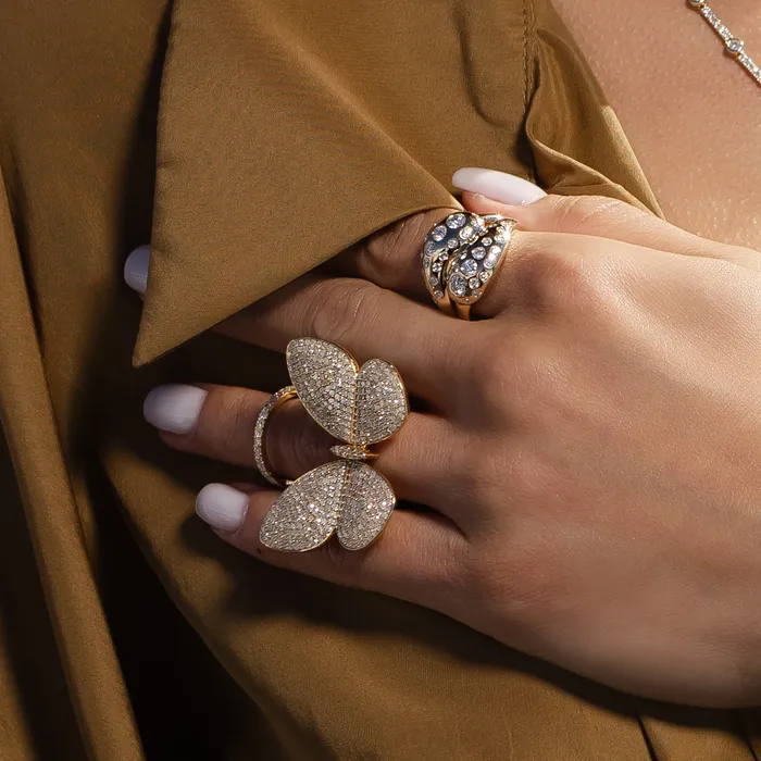 Rings Yellow Gold Fluttering Butterfly Ring RACHEL LYNN CHICAGO