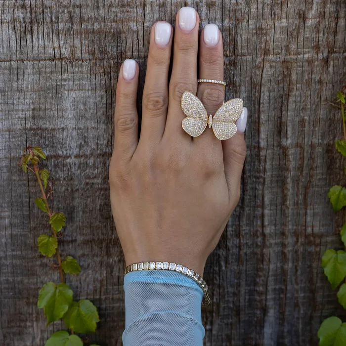 Rings Yellow Gold Fluttering Butterfly Ring RACHEL LYNN CHICAGO