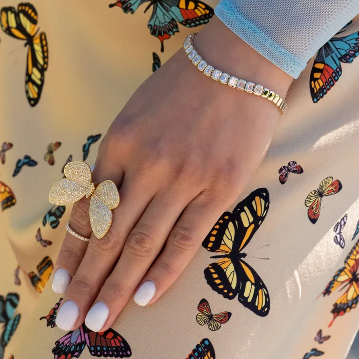 Rings Yellow Gold Fluttering Butterfly Ring RACHEL LYNN CHICAGO