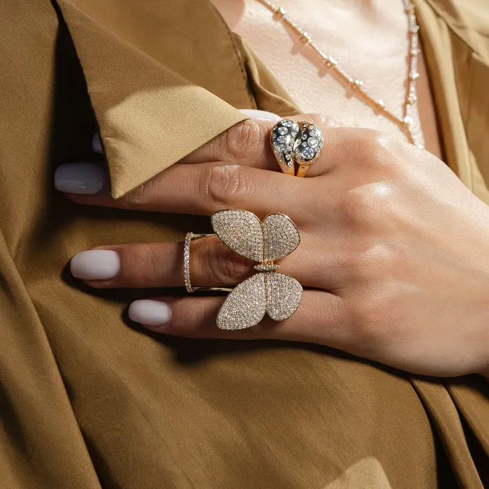 Rings Yellow Gold Fluttering Butterfly Ring RACHEL LYNN CHICAGO